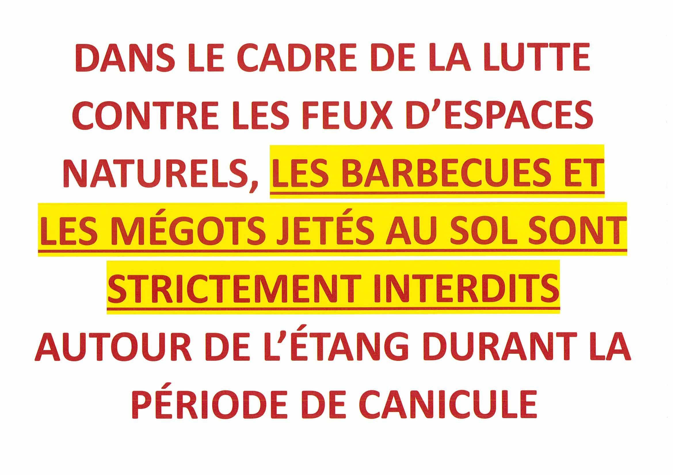 BBQ INTERDITS LUTTE CONTRE FEUX