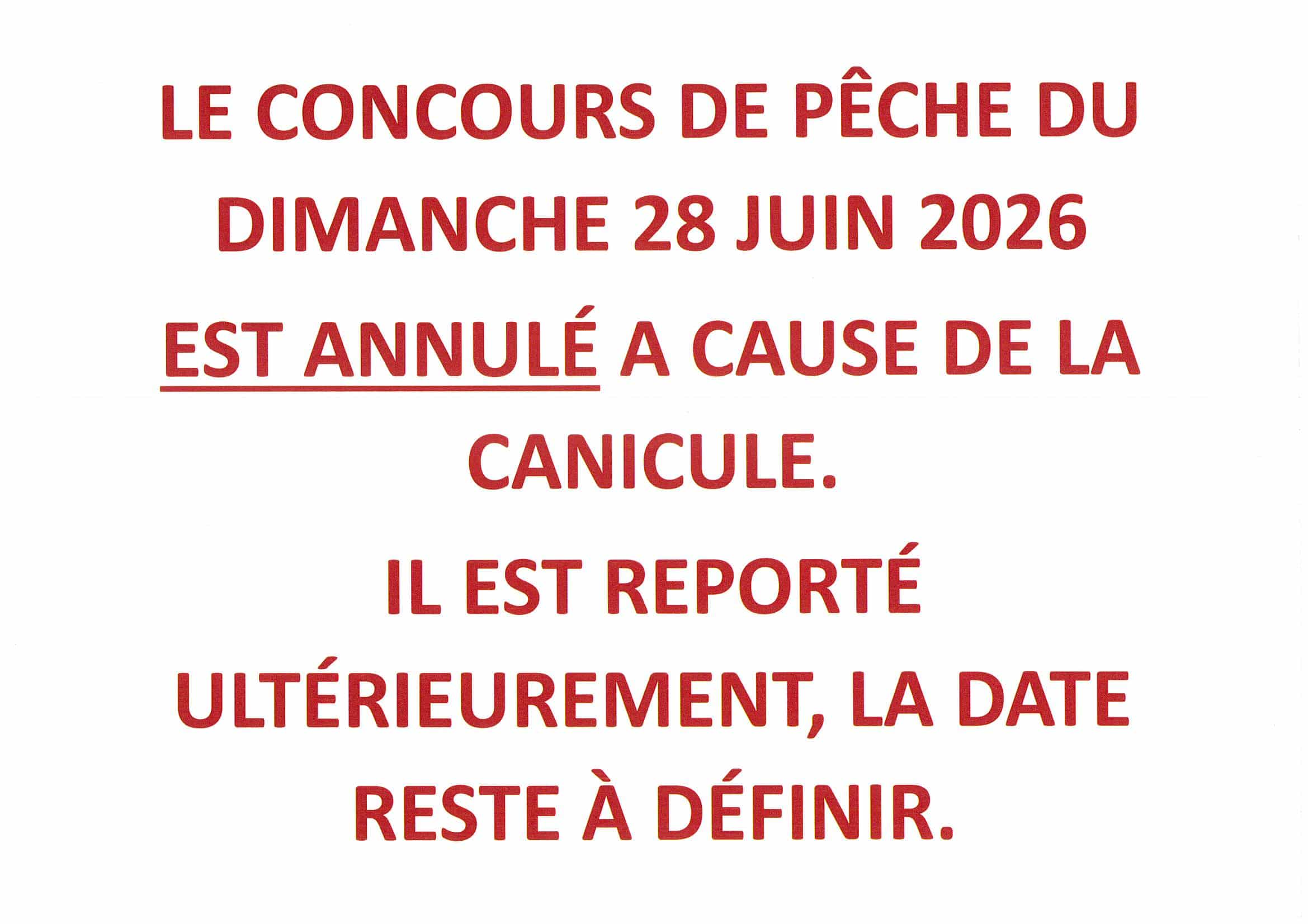 Concours annulé canicule